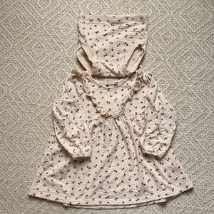 Cream Baby Dress with Floral Pattern